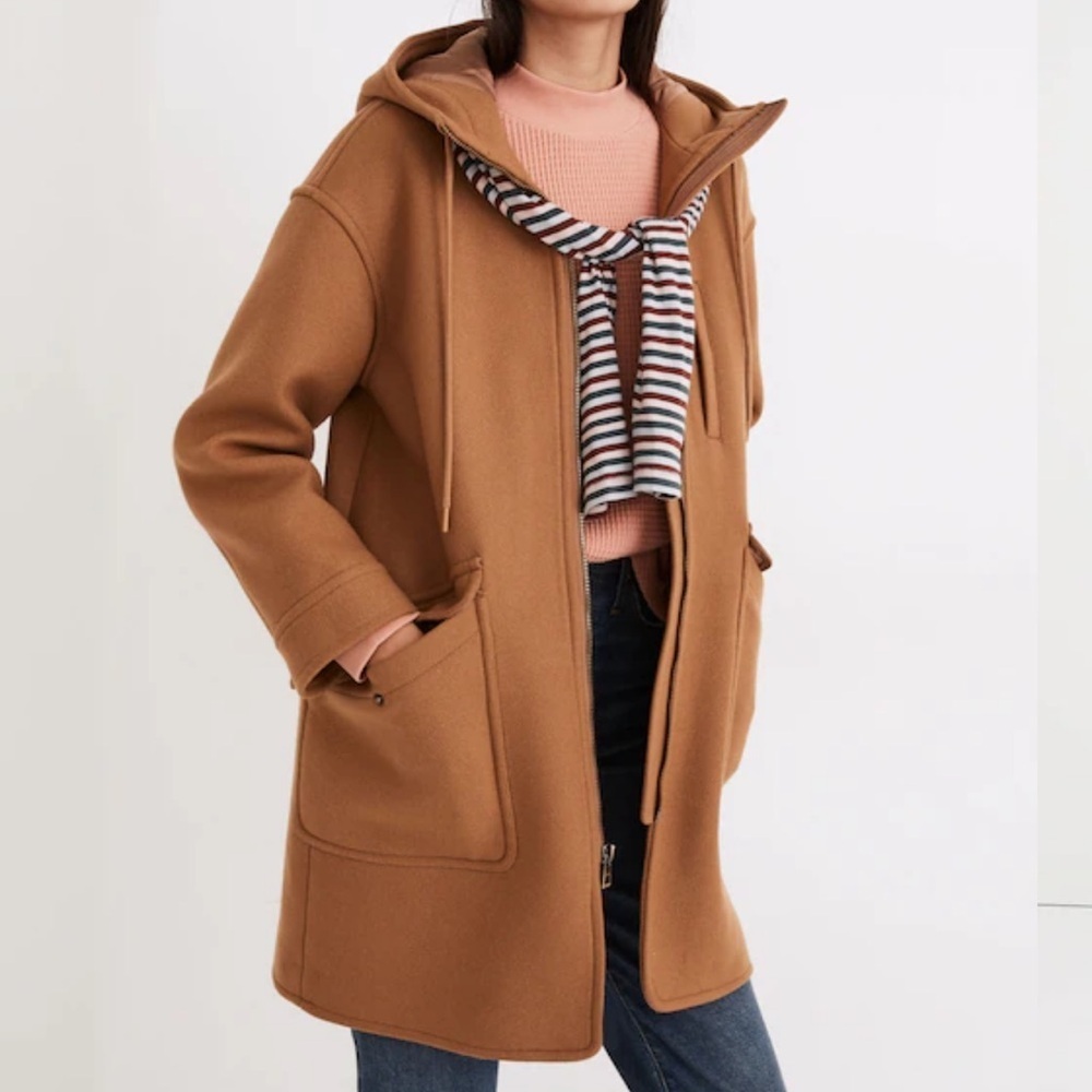 Madewell Lynnford Coat in Insuluxe Fabric Carmel